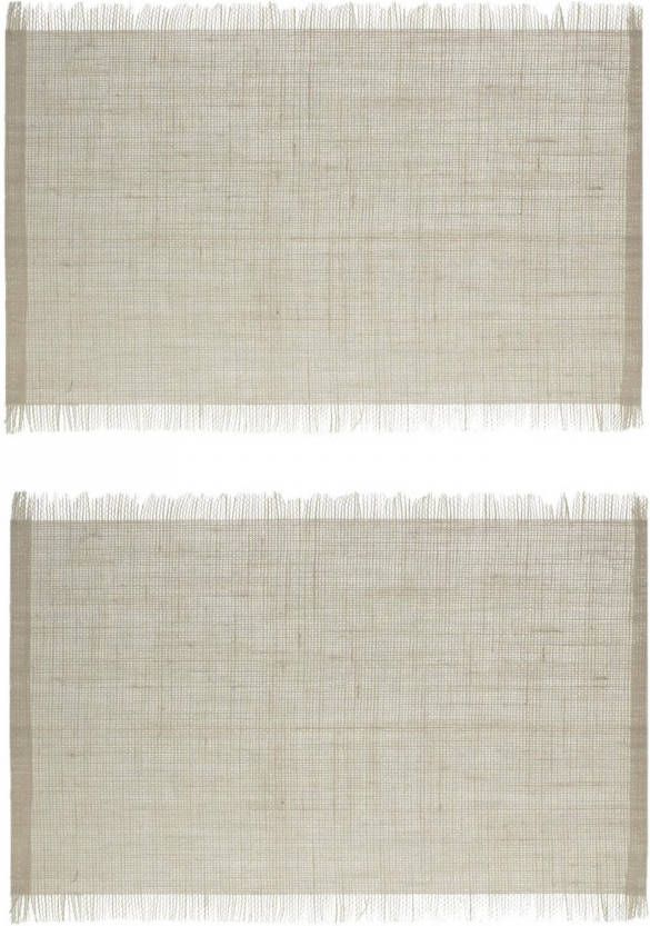 Secret de Gourmet Set Van 4x Stuks Placemats Uni Beige Jute 45 X 30 Cm Placemats