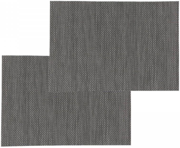 Secret de Gourmet Set Van 4x Stuks Placemats Uni Zwart Texaline 50 X 35 Cm Placemats