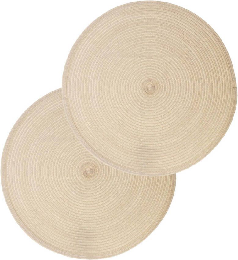 Secret de Gourmet Set Van 6x Stuks Placemats Gevlochten Kunststof Beige 38 Cm Placemats