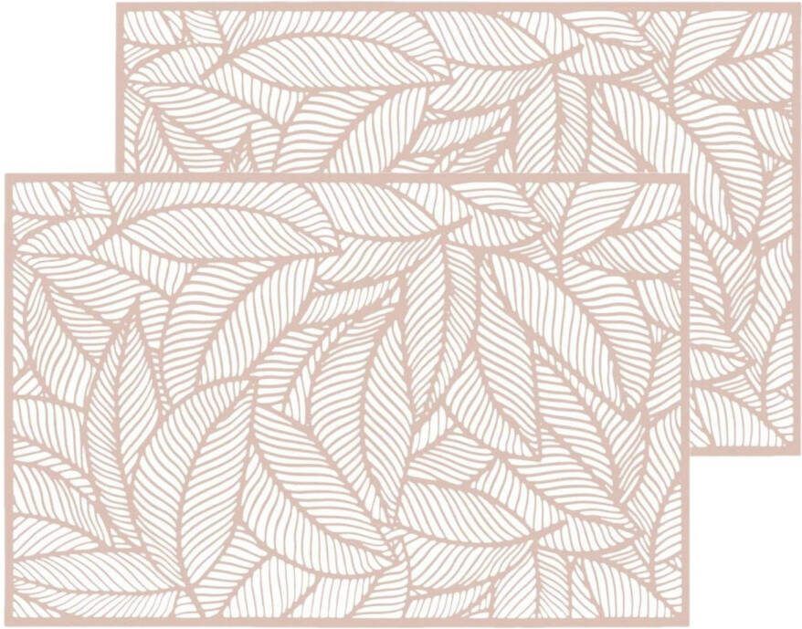Secret de Gourmet Set Van 6x Stuks Placemats Jungle Roze Pvc 45 X 30 Cm Placemats