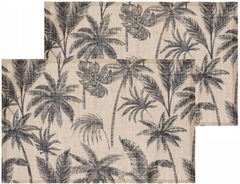 Secret de Gourmet Set Van 6x Stuks Placemats Palmbomen Jute 45 X 30 Cm Placemats