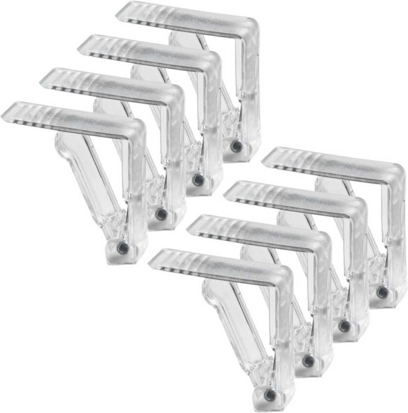 Shoppartners 8x Stuks Tafelkleed Klemmen Transparant Tafelkleedklemmen