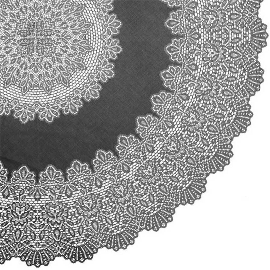 Unique Living Buiten Tafelkleed/tafellaken Antraciet Grijs Amira 152 Cm Rond Tafellakens
