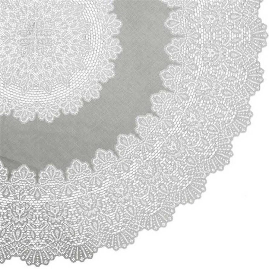 Unique Living Buiten Tafelkleed/tafellaken Lichtgrijs Amira 152 Cm Rond Tafellakens