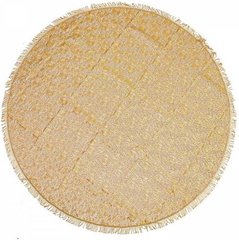 Unique Living Buiten Tafelkleed/tafellaken Rond Goudgeel 160 Cm Tafellakens