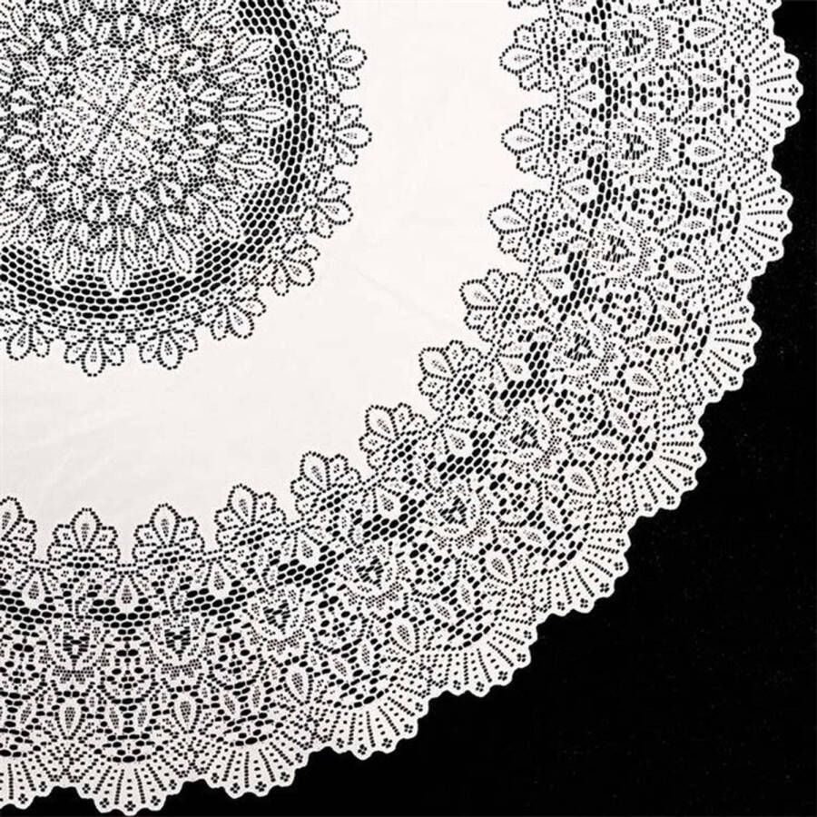 Unique Living Buiten Tafelkleed/tafellaken Wit Amira 152 Cm Rond Tafellakens