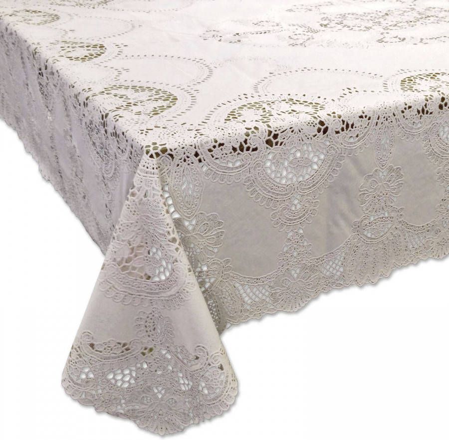 Unique Living Tafelkleed Amira Vinyl 152x228cm Ivoor