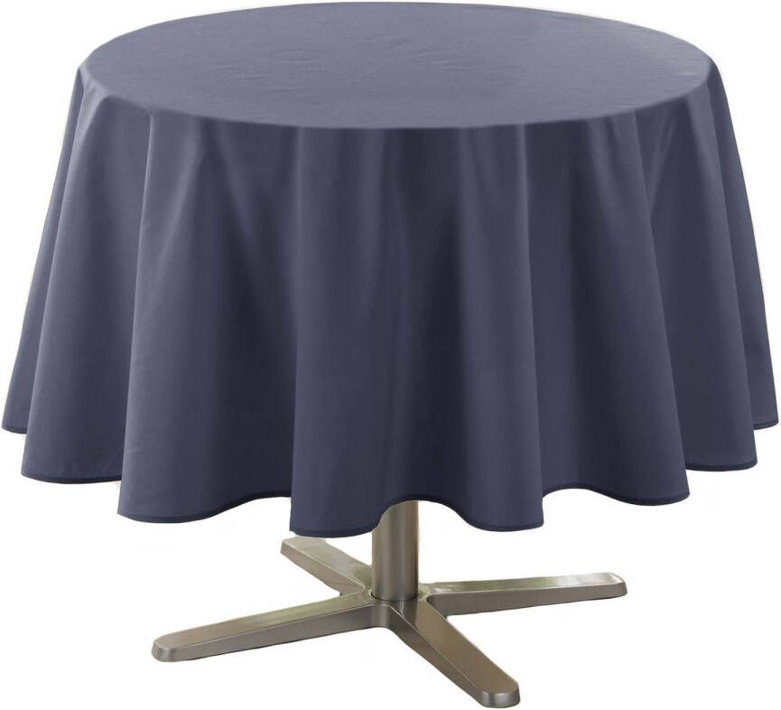 Wicotex Donkerblauw Tafelkleed Van Polyester Rond 180 Cm Tafellakens