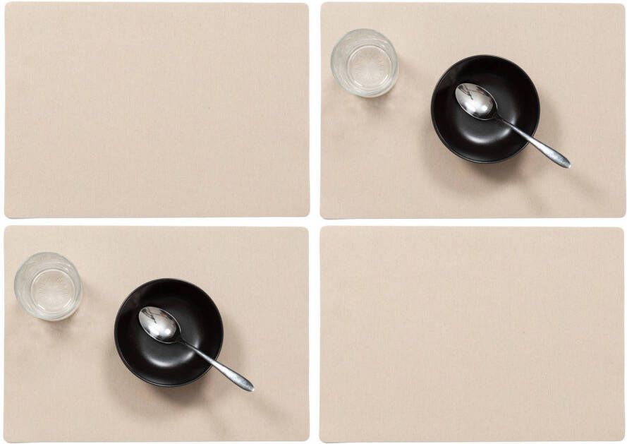 Wicotex Set Van 4x Stuks Stevige Luxe Tafel Placemats Plain Camel 30 X 43 Cm Placemats