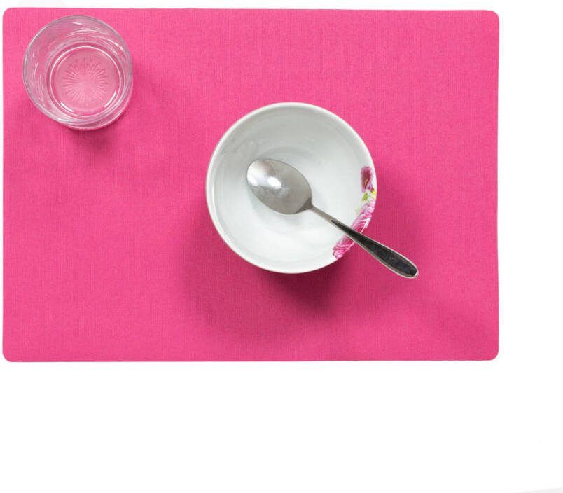 Wicotex Stevige Luxe Tafel Placemats Plain Fuchsia Roze 30 X 43 Cm Placemats