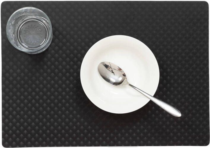 Wicotex Stevige Luxe Tafel Placemats Zafiro Zwart 30 X 43 Cm Placemats