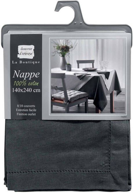 Wicotex Tafellaken tafelkleed Charline Antraciet 140x240cm