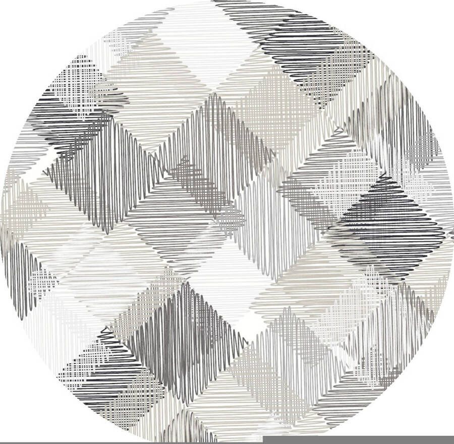 Wicotex Tafelzeil Rond Blockies Grijs 160cm