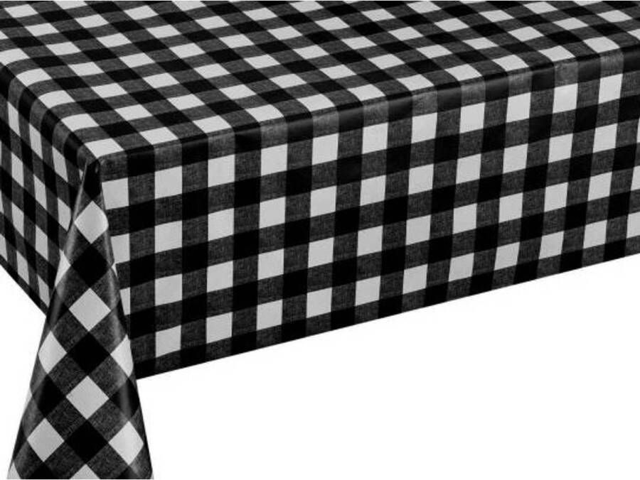 Wicotex tafelzeil tafelkleed Ruit Zwart 140x240cm