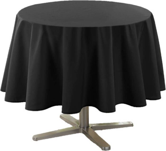 Wicotex Zwart Tafelkleed Van Polyester Rond 180 Cm Tafellakens