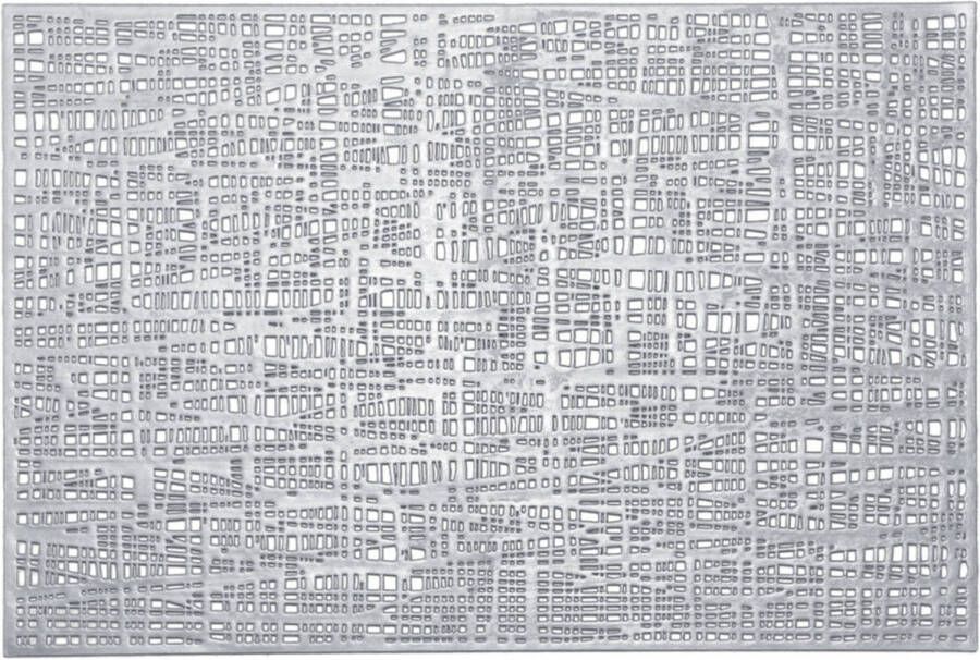 Zeller 8x Rechthoekige Placemats Glanzend Zilver 30 X 45 Cm Placemats
