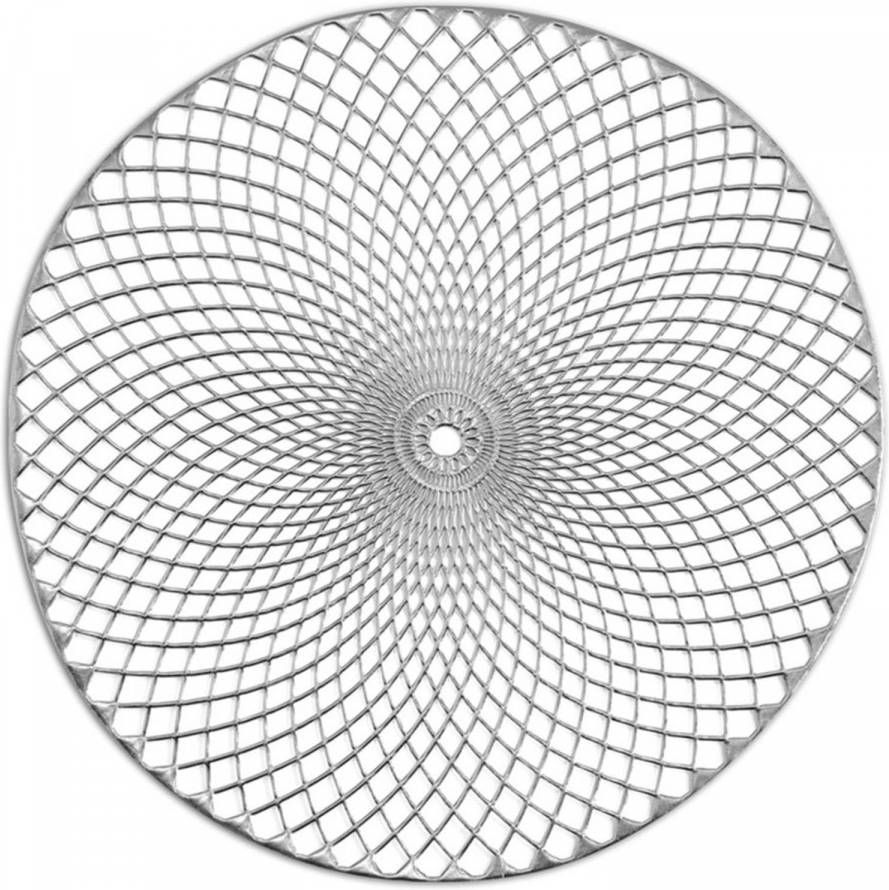 Zeller 8x Ronde Placemats Zilver Mandala 38 Cm Placemats