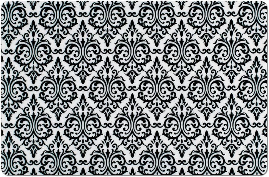Zeller Set Van 6x Stuks Rechthoekige Placemats Met Zwarte Barok Print 43, 5 X 28, 5 Cm Placemats