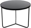 Clayre & Eef Bijzettafel Ø 60x45 Cm Zwart Aluminium Rond Side Table Tafeltje Zwart Side Table Tafeltje online kopen