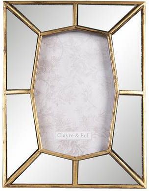 Clayre & Eef Fotolijst 10x15 Cm Goudkleurig Kunststof Rechthoek Fotokader Wissellijst Foto Frame Goudkleurig Fotokader