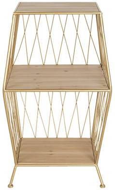 Clayre & Eef Vakkenkastje 40*37*69 Cm Goudkleurig Ijzer Rechthoek - 50465