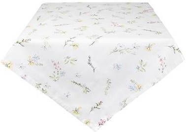 Clayre & Eef Tafelkleed 130x180 cm Wit Roze Katoen Rechthoek Bloemen online kopen