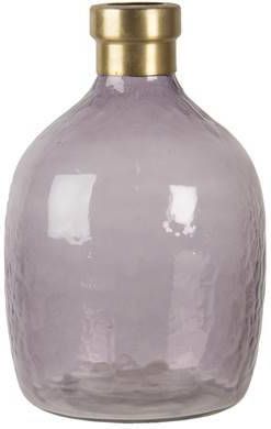 Clayre & Eef Vaas Ø 18x11 cm Paars Glas Rond Decoratie Vaas Decoratie