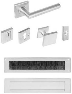 Intersteel Voordeurset veiligheidsbeslag SKG*** vierkant rozet rvs