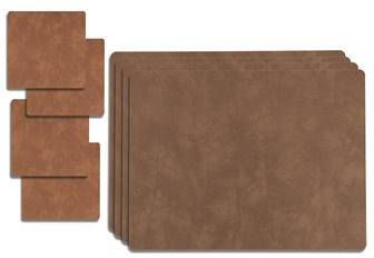 LIND DNA Nupo Square Placemats 4 st. + Onderzetters 4 st. Nature