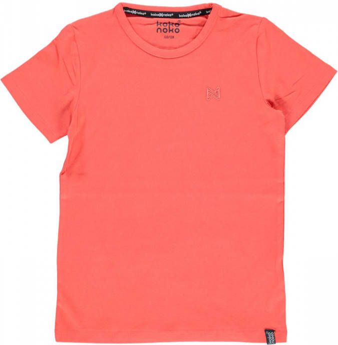 Koko Noko ! Jongens Shirt Korte Mouw -- Koraal Katoen/elasthan