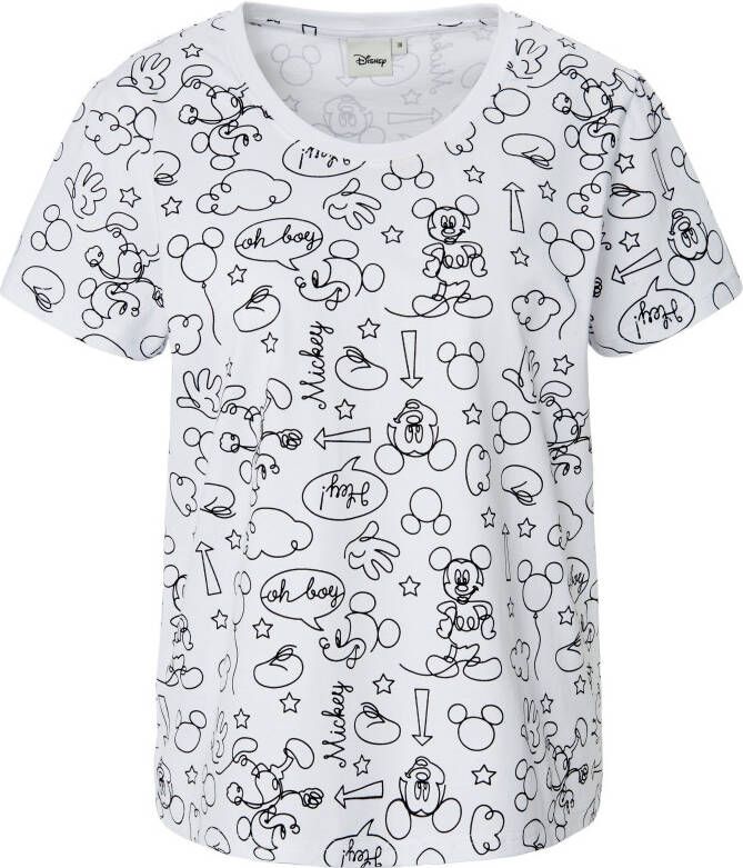 Disney Shirt ronde hals en DISNEY prints wit
