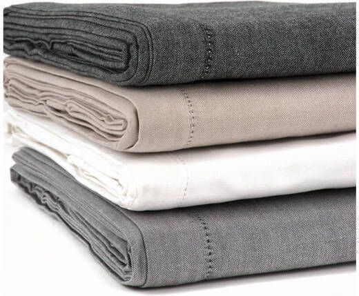 KOOK Damast Tafelkleed 140x230 Cm Gemeleerd Wit