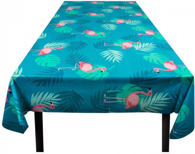 Boland Tafelkleed Flamingo 130 X 180 Cm Polyetheen Blauw