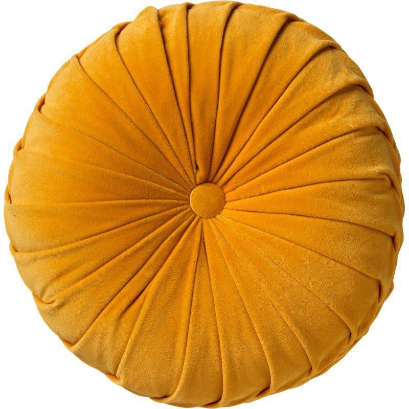 Dutch Decor KAJA Sierkussen rond velvet Golden Glow 40 cm geel