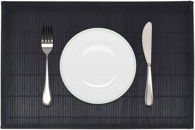 vidaXL 242109 6 Bamboo Placemats 30 x 45 cm Black