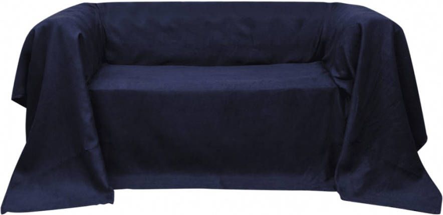 vidaXL Bankhoes 140x210 cm micro suède marineblauw