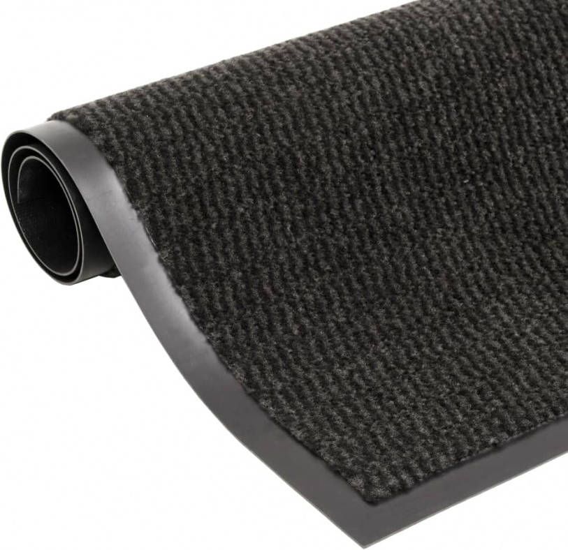 VIDAXL Droogloopmat rechthoekig getuft 90x150 cm zwart