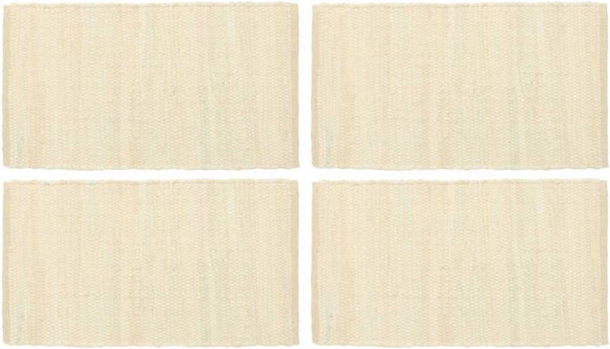 VIDAXL Placemats 4 st chindi 30x45 cm katoen crè, me