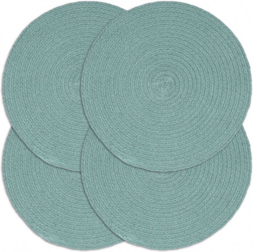 VIDAXL Placemats 4 st rond 38 cm katoen effen groen