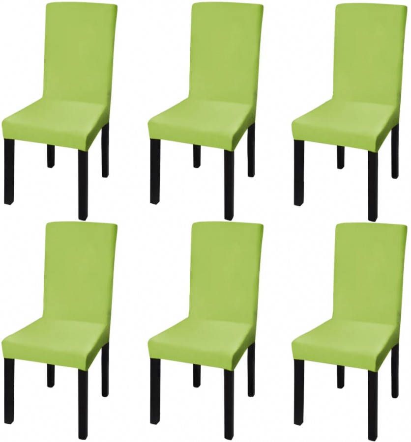 vidaXL Stoelhoes stretch recht 6 stuks groen
