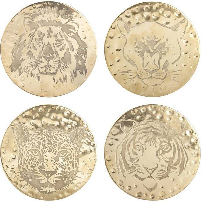 &k amsterdam Feline onderzetter (Ø 10 cm) (set van 4)