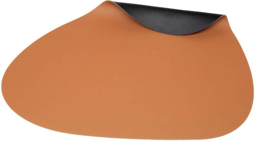 Jay Hill Placemat Leer Cognac/Zwart Organic Dubbelzijdig 44 X 37 Cm