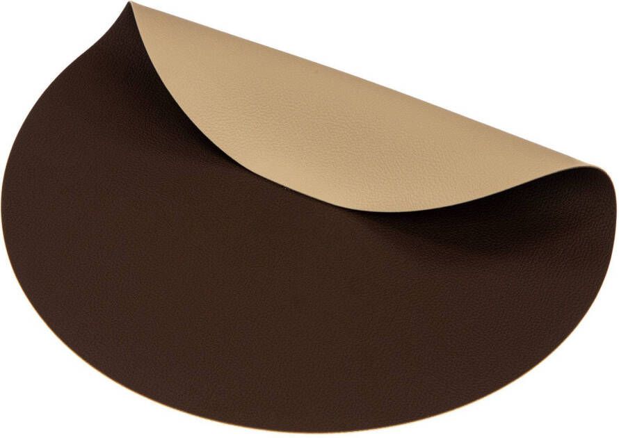 Jay Hill Placemat Leer Bruin/Zand Dubbelzijdig ø 38 Cm